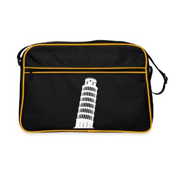 Pisa Tower Silhouette Monochrome - Retro Bag - black/gold - Front