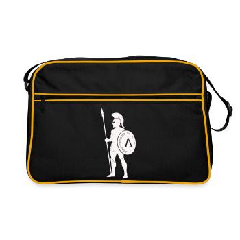 Spartan Warrior with Shield - Retro Bag - black/gold - Front