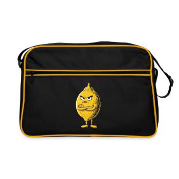 Zitrone - Retro Tasche - Schwarz/Gold - Vorne