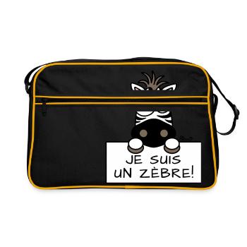 Je suis un Zèbre - Sac Retro - noir/or - Devant