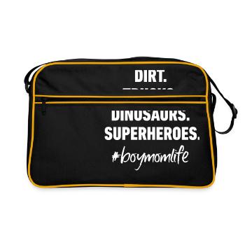 Mutter Sohn Leben Liebe Familie Geschenk - Retro Tasche - Schwarz/Gold - Vorne