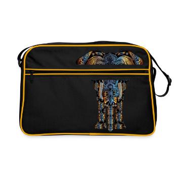 Elephant abstract art design special gift - Retro Bag - black/gold - Front