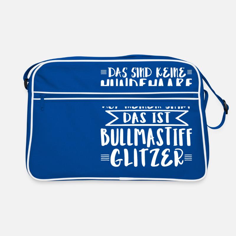 Das ist Bullmastiff Glitzer Retro Tasche