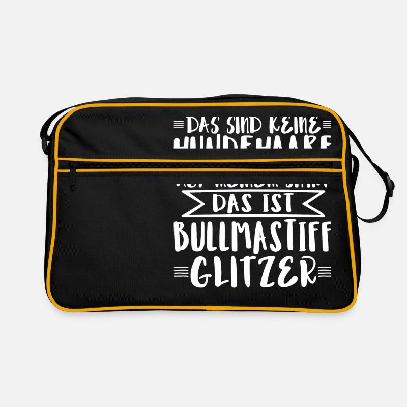 Das ist Bullmastiff Glitzer Retro Tasche