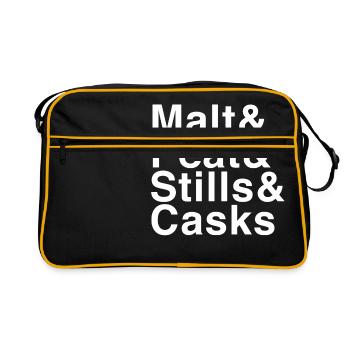 Malt & Peat & Stills & Casks - Retro Bag - black/gold - Front