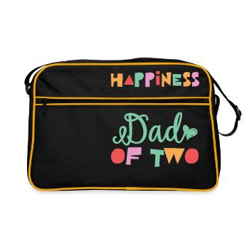 Luck is to be a dad of two children - Retro Bag - black/gold - Front
