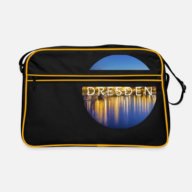 Dresden - Retro Tasche - Schwarz/Gold