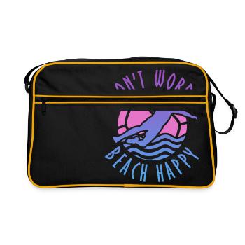 Don't Worry Beach Happy Beachhandball - Retro Tasche - Schwarz/Gold - Vorne