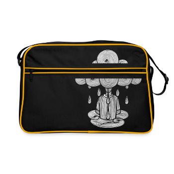 cloud, Monday cloud rain, Monday is bad ... - Retro Bag - black/gold - Front