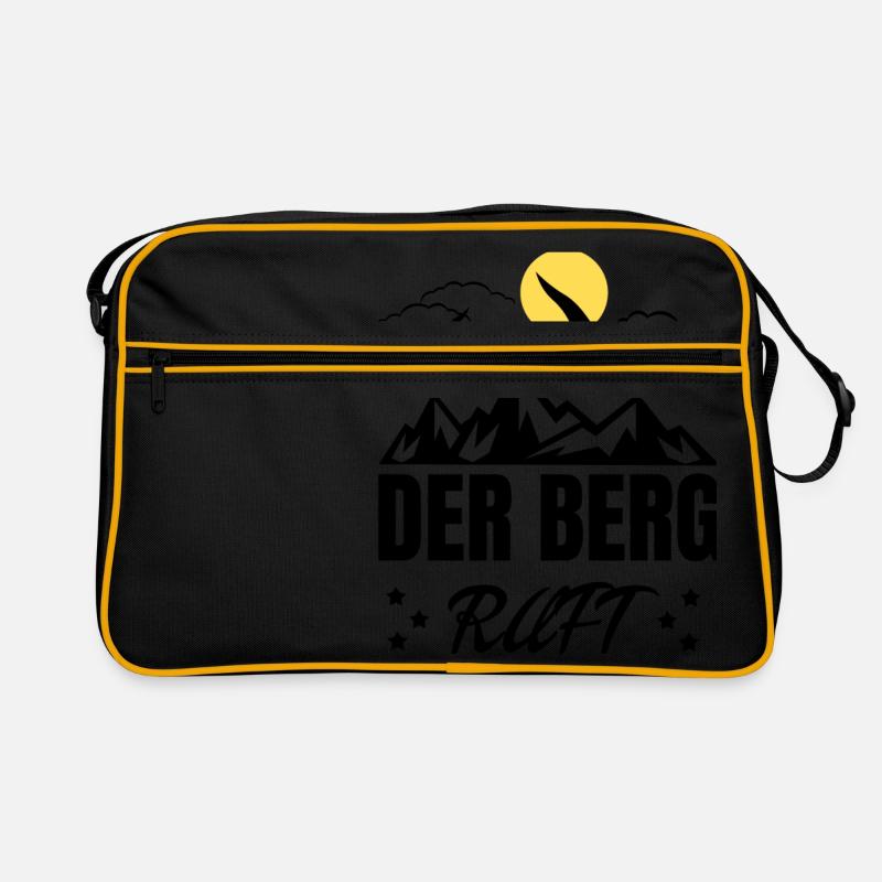 Der Berg Ruft Sonne - Retro Tasche - Schwarz/Gold