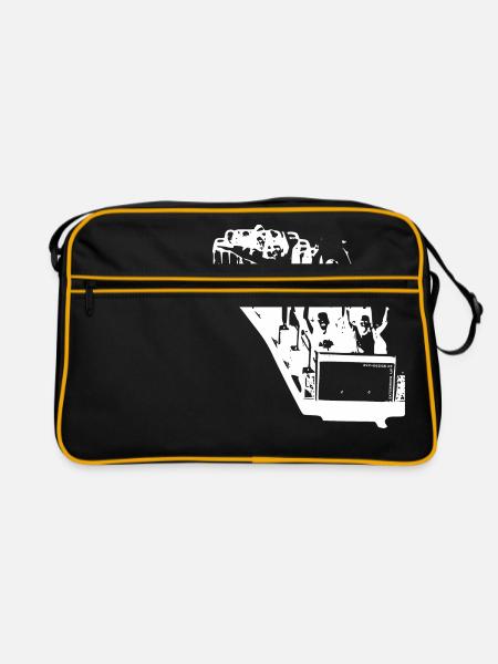 gxp life is a rollercoaster white - roller coastw - Retro Bag - black/gold - Front
