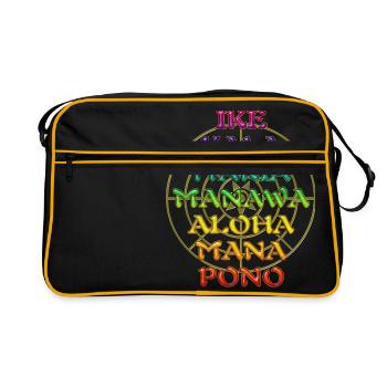 The 7 Huna Principles / Eye Of Kanaloa - Retro Bag - black/gold - Front
