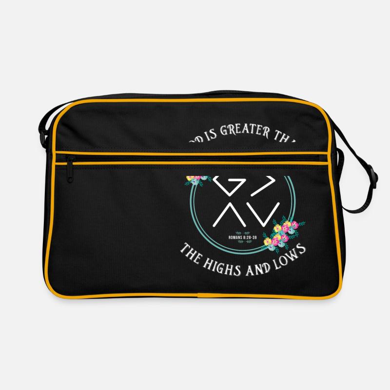 God is greater than the ups and downs - Retro Bag - black/gold
