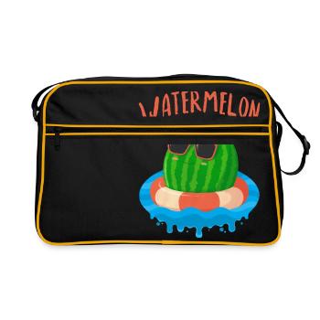 Watermelon 1 - Retro Bag - black/gold - Front