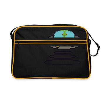 Retrogaming Pixel Ufo - Retro Bag - black/gold - Front