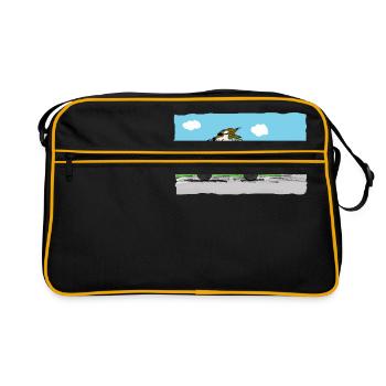 rennfahrer - Retro Tasche - Schwarz/Gold - Vorne