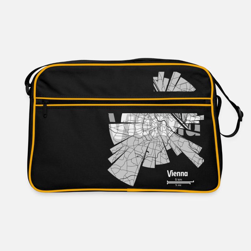 Vienna (Wien) Karte - Retro Tasche - Schwarz/Gold