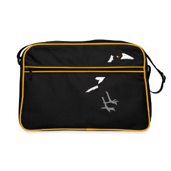 Maggie magpie serious face - Retro Bag - black/gold - Front
