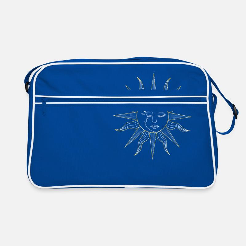 Sonne und Mond mit Gesicht Geschenk Retro Tasche