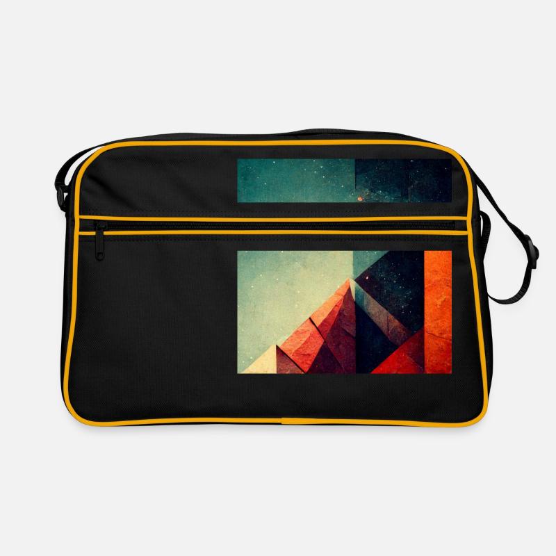 Pyramiden im Kosmos - Retro Tasche - Schwarz/Gold