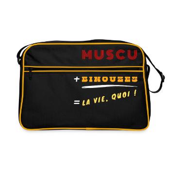 Muscu Copains Binouzes La vie quoi ! - Sac Retro - noir/or - Devant
