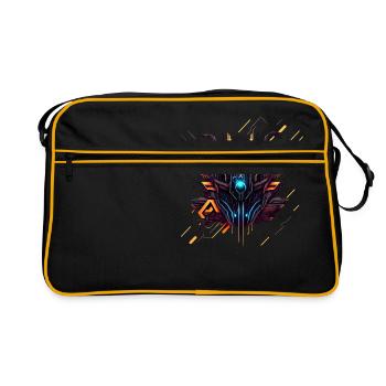 Logo cybernétique futuriste - Sac Retro - noir/or - Devant