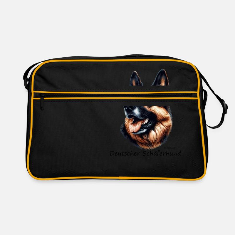 Deutscher Schäferhund - Retro Tasche - Schwarz/Gold