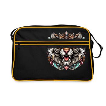 Majesté des pierres précieuses du tigre - Sac Retro - noir/or - Devant