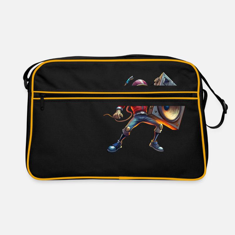 subwooferman 2024 - 3 - Retro Tasche - Schwarz/Gold