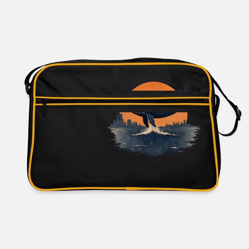 Fesselnder Wal Retro Tasche