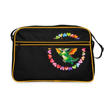 Fluttering Flame in Love - Retro Bag - black/gold - Front