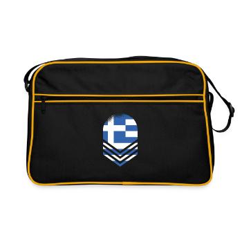 Greece Flag Hellas Athens Greek Flag - Retro Bag - black/gold - Front