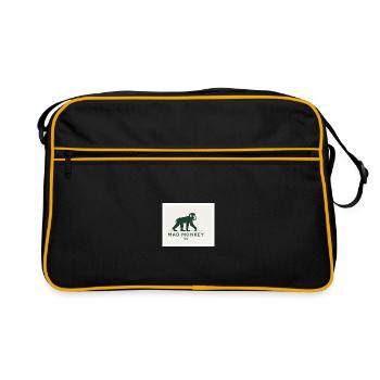 Mad Monkey Vintage Logo Illustration - Retro Bag - black/gold - Front