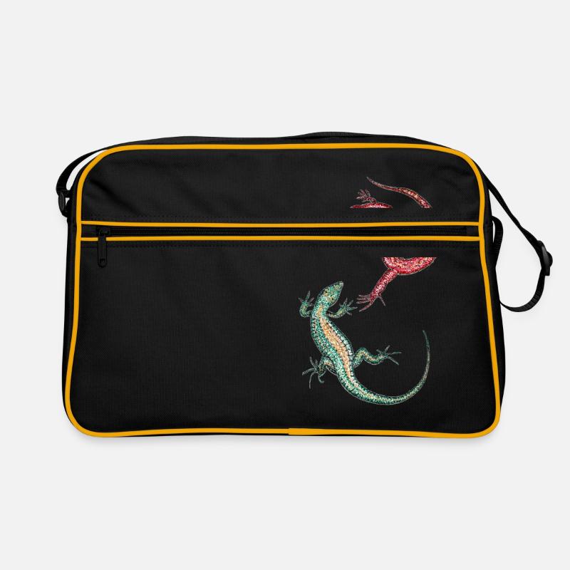 Lizards - geckos - Retro Bag - black/gold