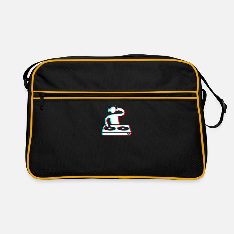 Techno Dj 3d Electro Red Blue tik tok edm weiß Retro Tasche
