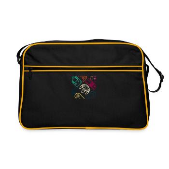 Contrôleur de jeu vidéo en masque de couleur néon - Sac Retro - noir/or - Devant