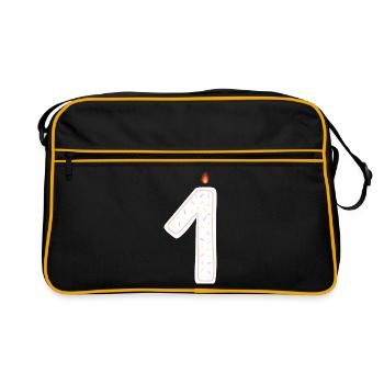 Celebration Candle with Sprinkles Design - Retro Bag - black/gold - Front