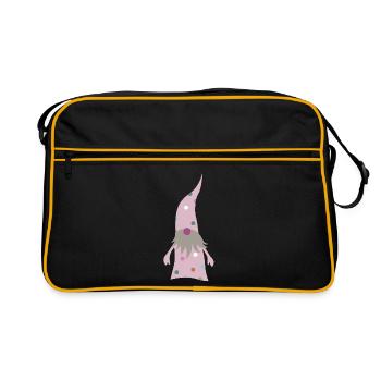 Wichtel Punkte Weihnachten Deko Zwerg Dots skandi - Retro Tasche - Schwarz/Gold - Vorne