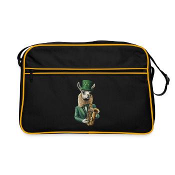 Lama - Retro Tasche - Schwarz/Gold - Vorne