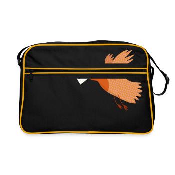 Bird with letter - Retro Bag - black/gold - Front