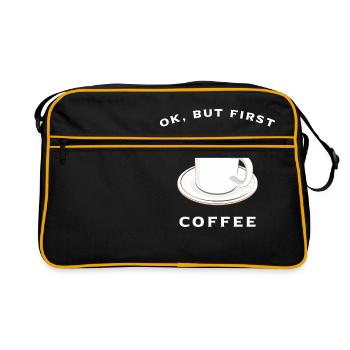 Ok but first coffee! - Retro Bag - black/gold - Front