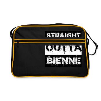 Straight Outta Bienne Switzerland gift city - Retro Bag - black/gold - Front