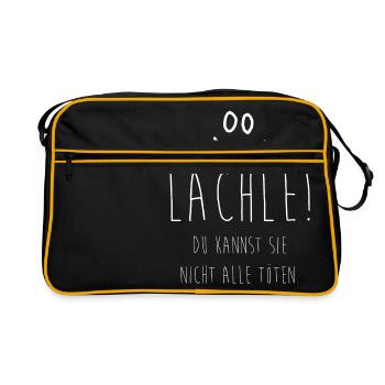 Laechle du kannst sie nicht alle töten spruch lus - Retro Tasche - Schwarz/Gold - Vorne