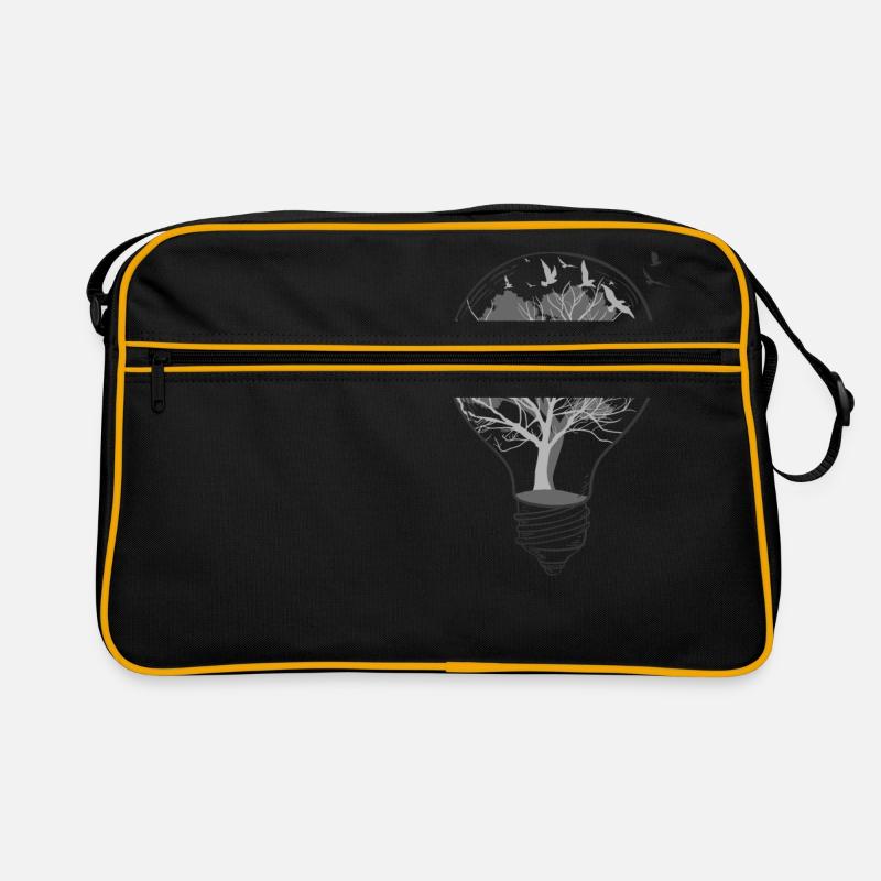Lightbulb Arbres Noir Blanc Sac Retro