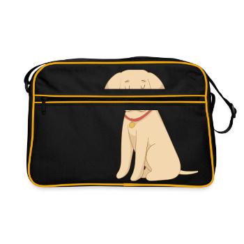 Labrador Jaune - Sac Retro - noir/or - Devant
