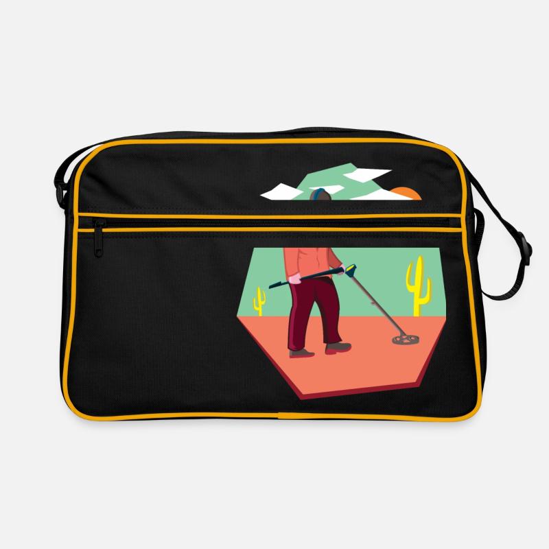 Sondler in the desert on a treasure hunt with a probe Retro Bag