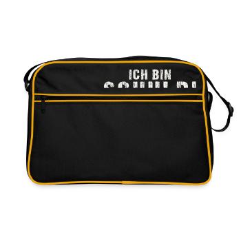 Ich bin Schuld Nicht immer aber öfter - Retro Tasche - Schwarz/Gold - Vorne