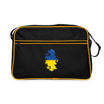Ukraine Flag Vintage Ukrainian Flag Used Look - Retro Bag - black/gold - Front