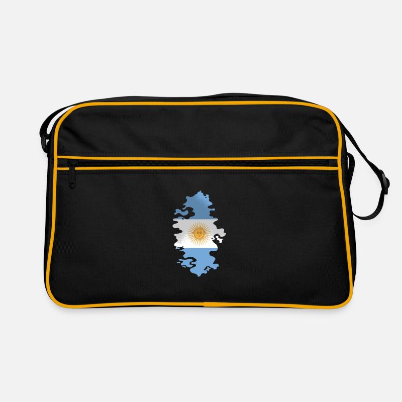 Argentine Drapeau Amérique du Sud Drapeau argentin - Sac Retro - noir/or