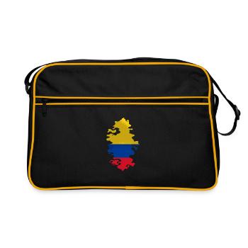 Colombia Flag Vintage Colombian Flag - Retro Bag - black/gold - Front